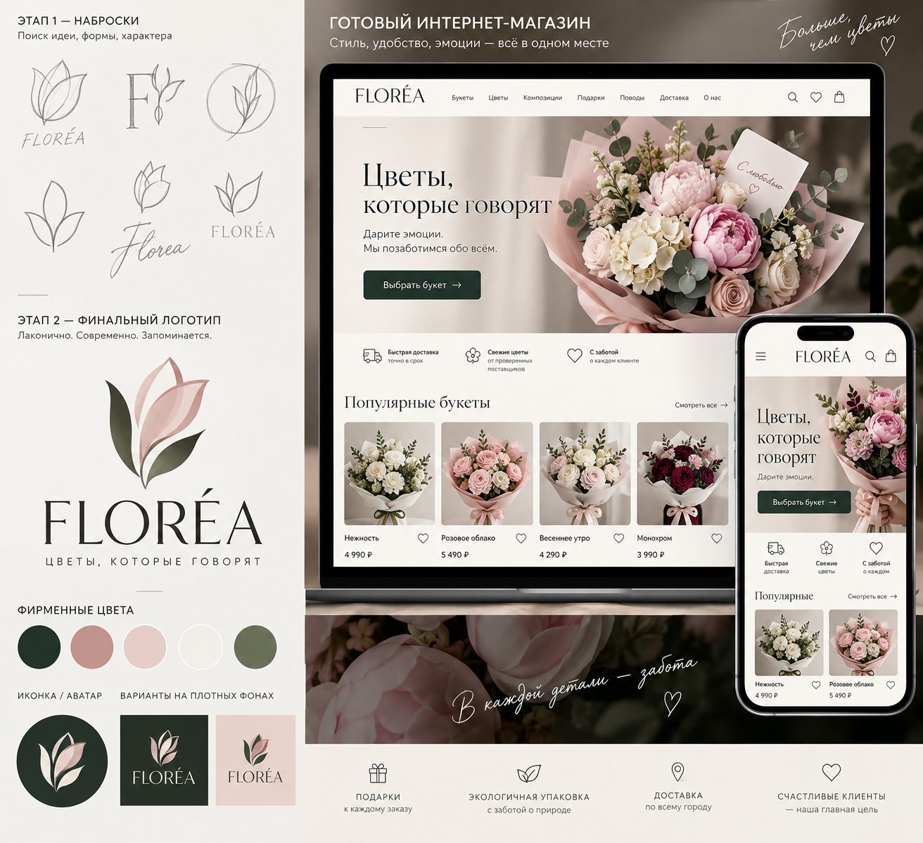 Дизайн интернет-магазина FLORÉA